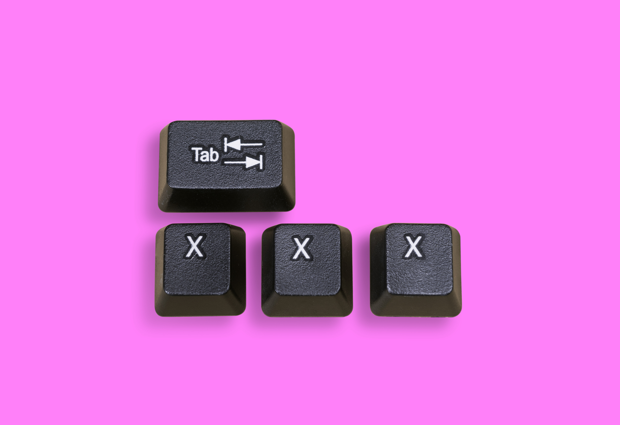 an enter key and three X keys