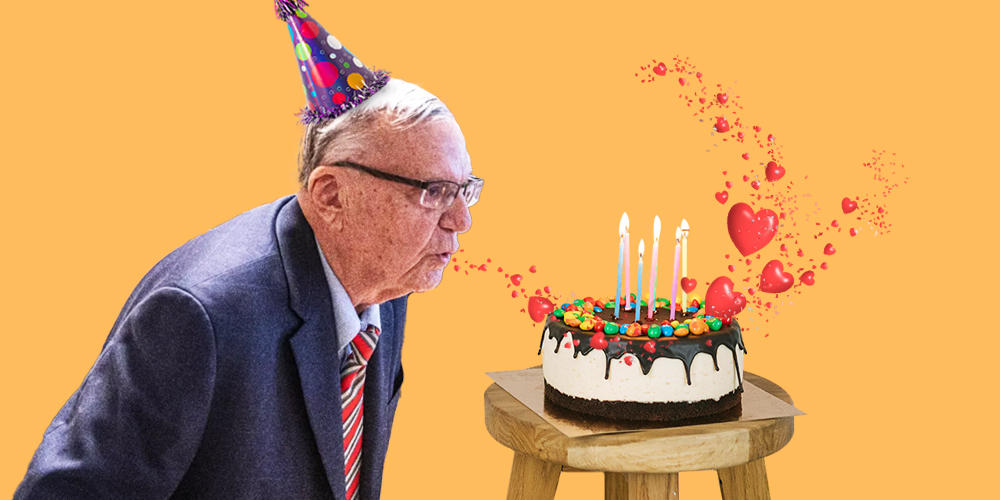 joe arpaio blows hearts at a birthday cake