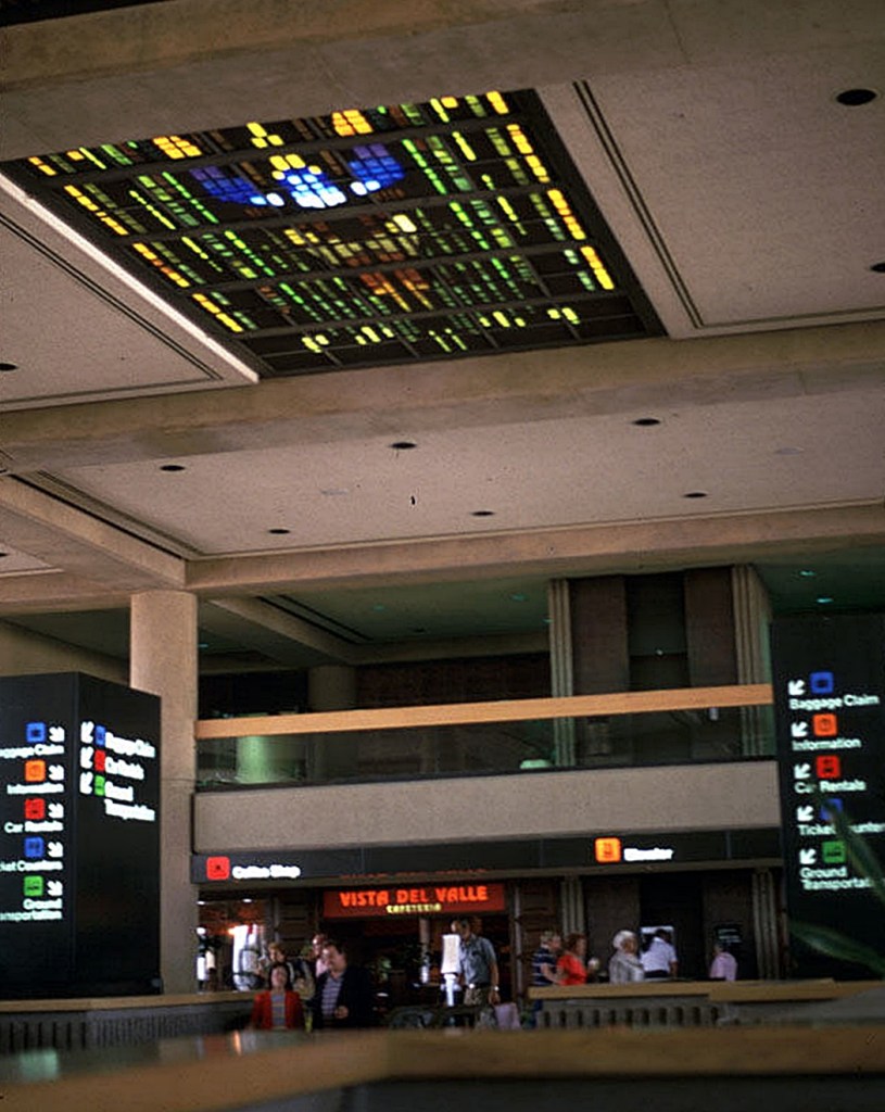 The interior of an airport terminal.