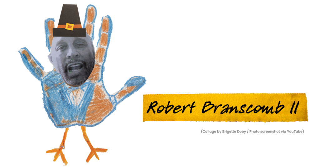 an arts and crafts turkey with the head of robert branscomb ii