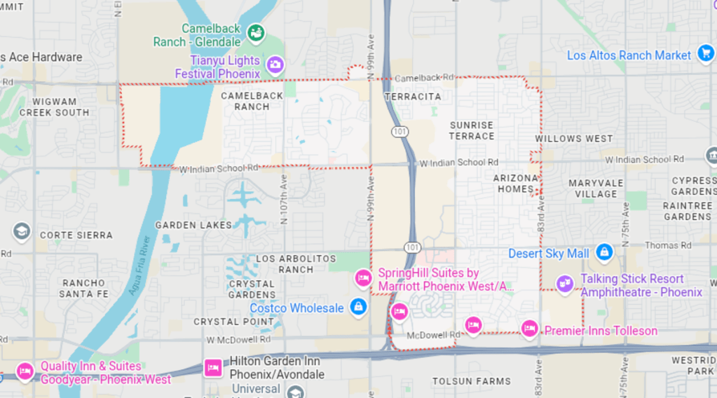 a map of the 85037 zip code