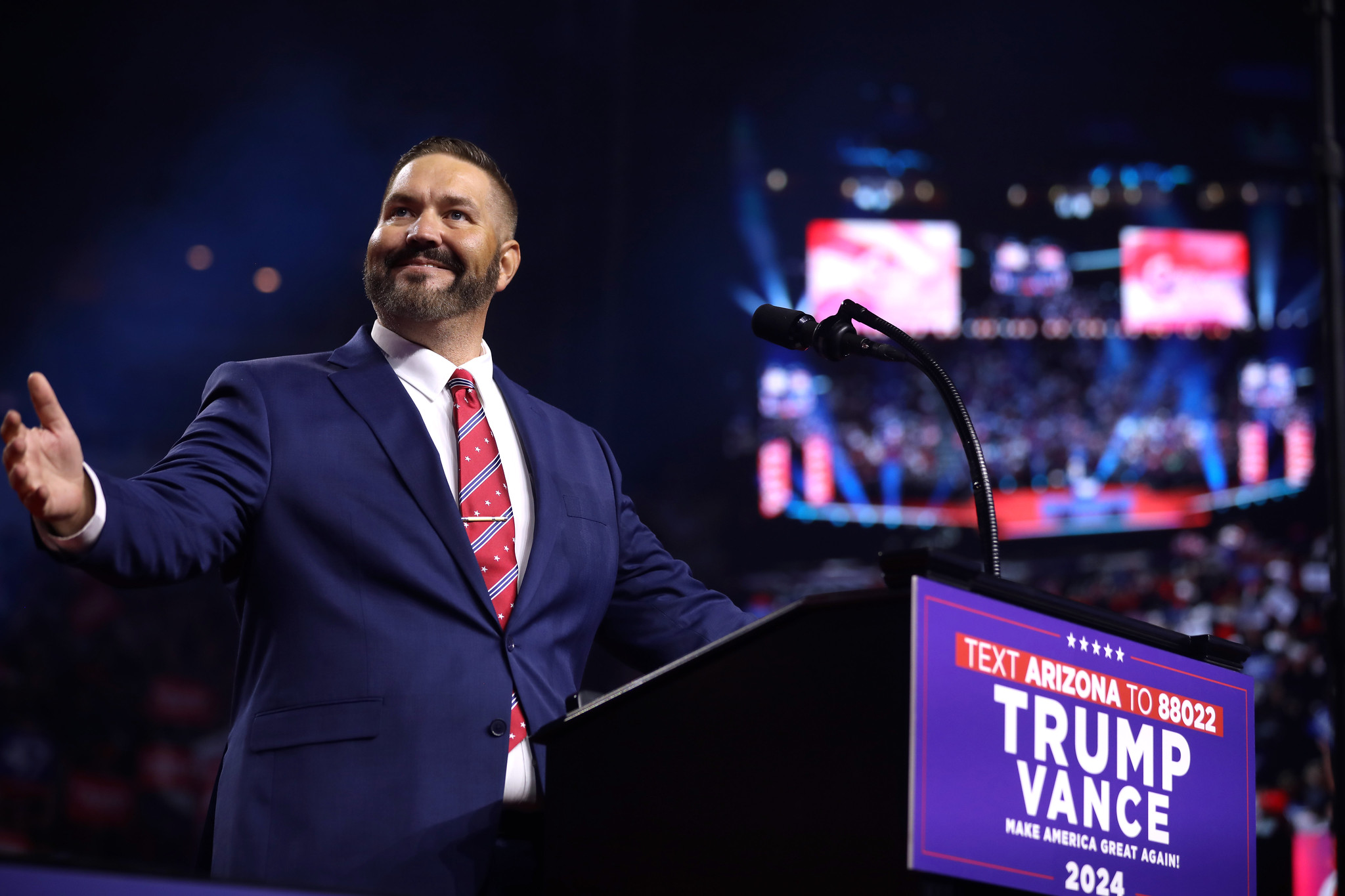 justin heap at a trump rally in 2024