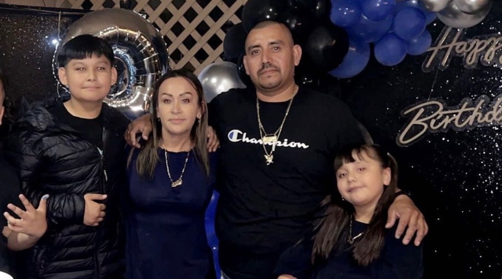 a man with family members