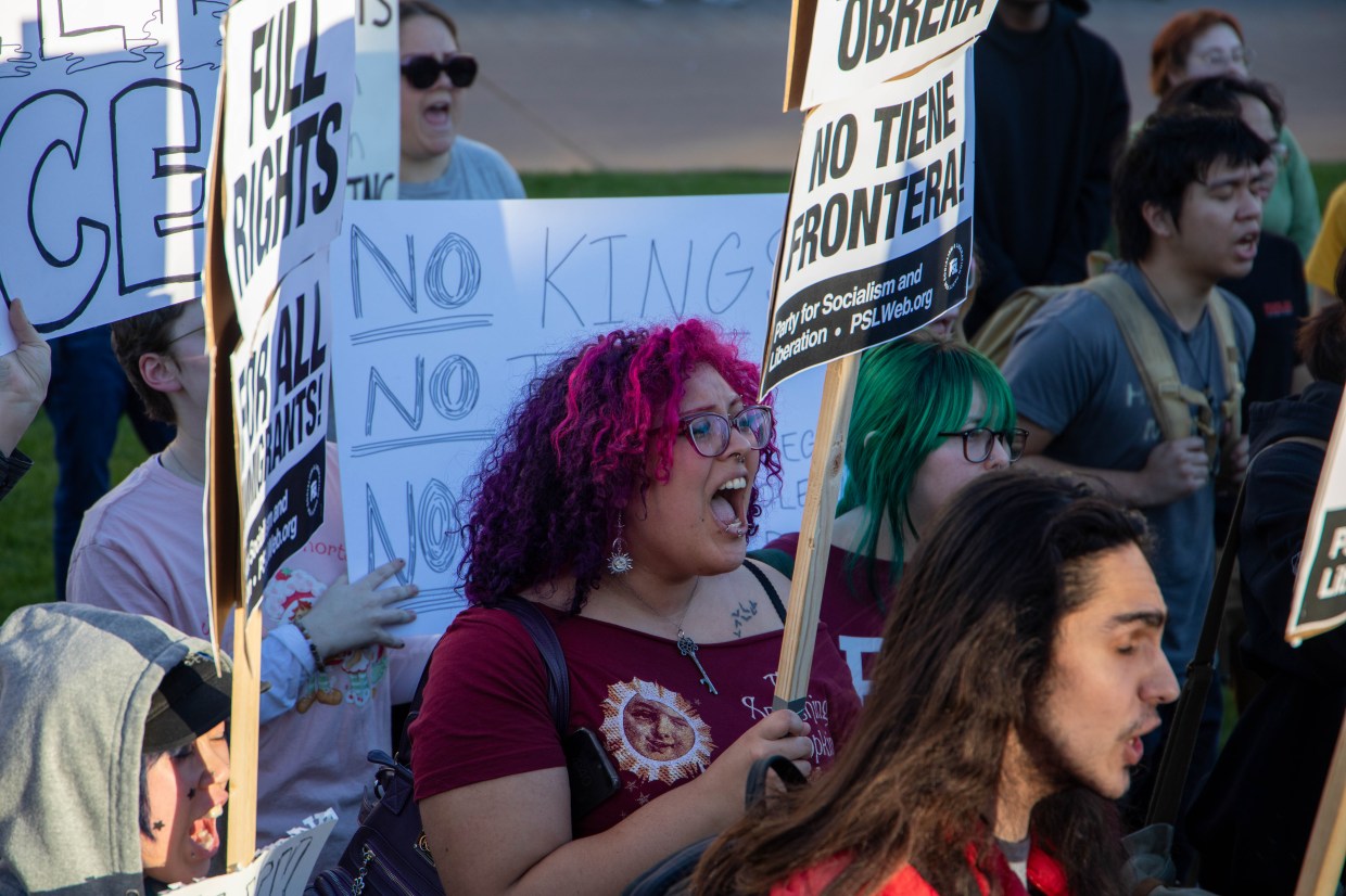 students at a protest