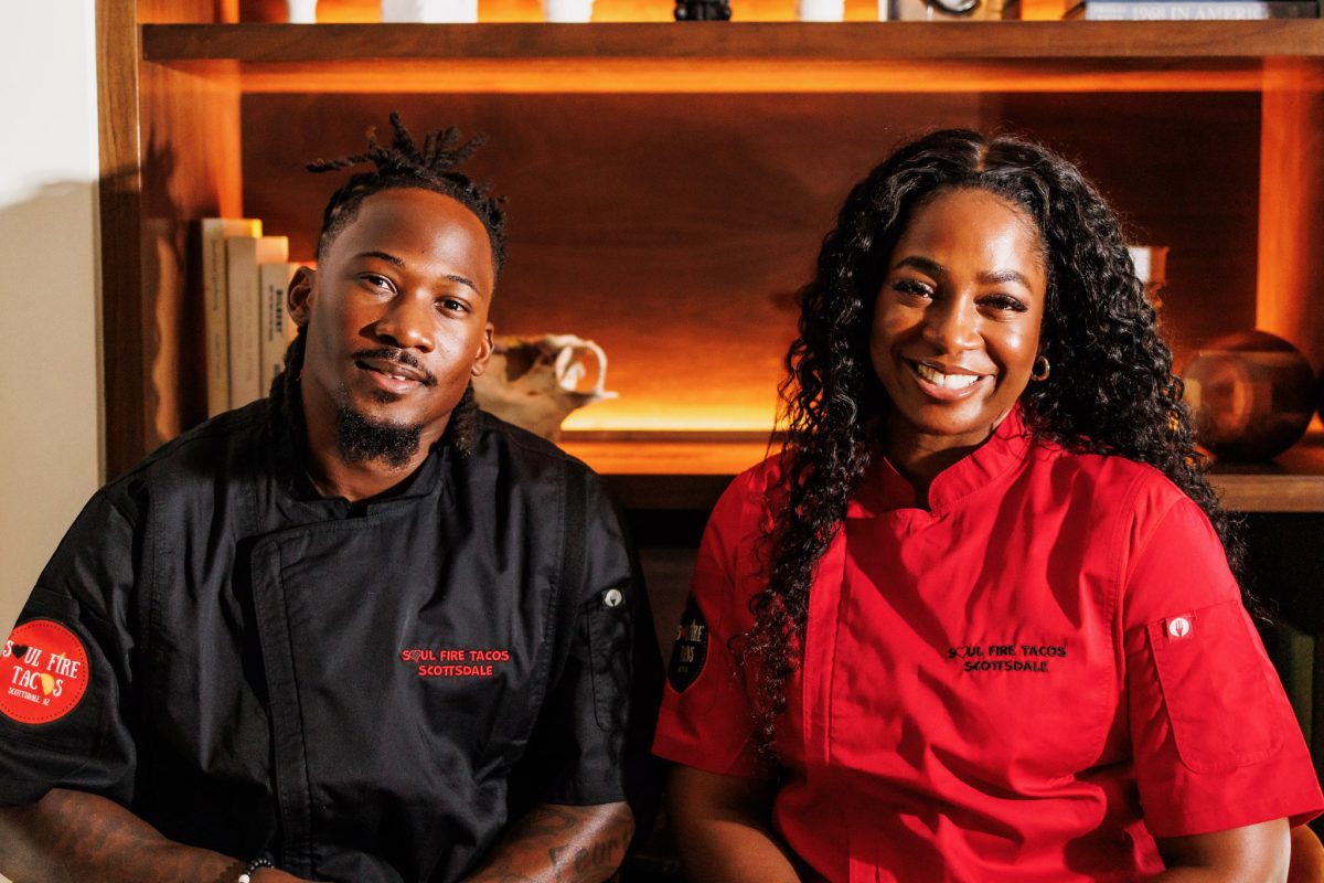 Two chefs from Soul Fire Tacos.