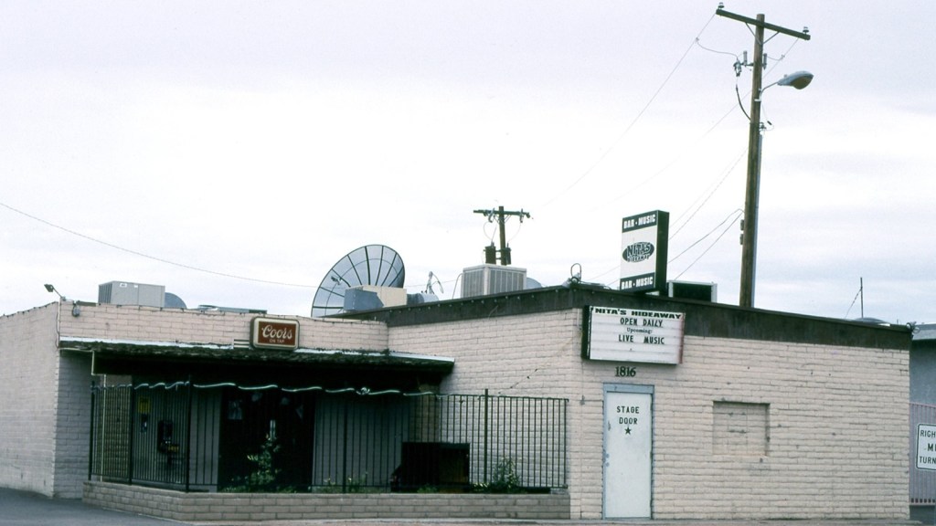Exterior of Nita’s Hideaway, a longtime Tempe music venue, in 2001.