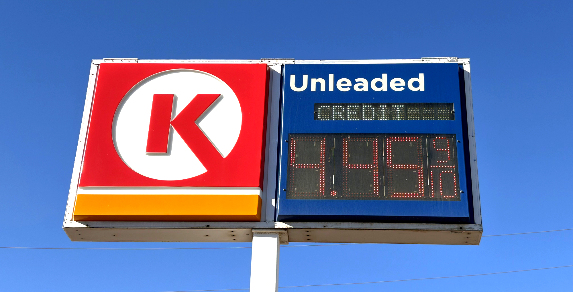 a circle K marquee listing regular unleaded gas for $4.45 a gallon