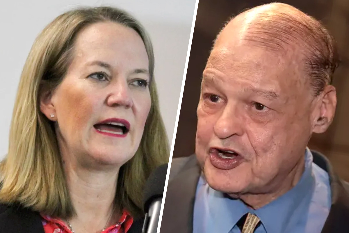 kris mayes and tom horne in side-by-side photos