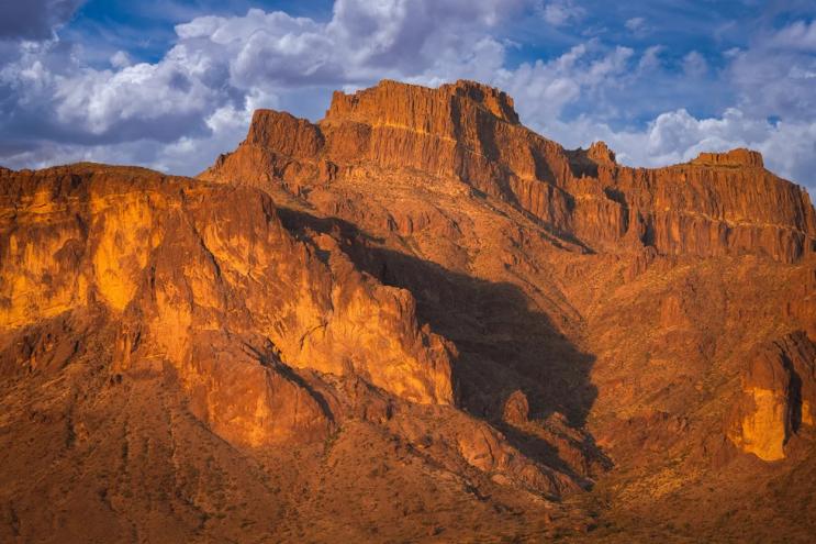 Cougar-shaped shadow that appears on the Superstition Mountains near Mesa at sunset in March and September.