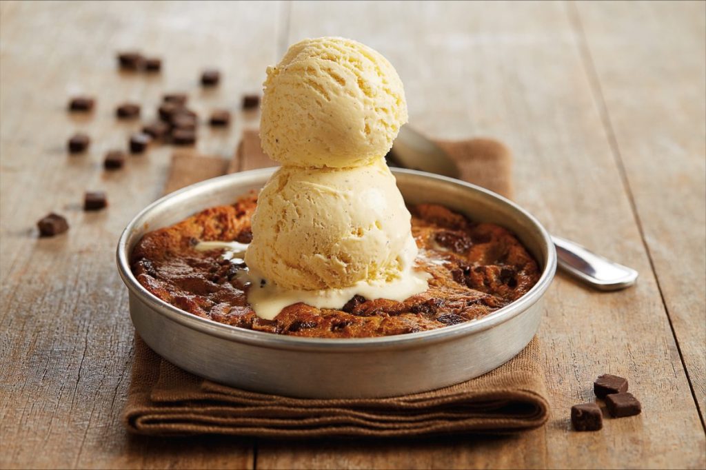 The pizookie from BJ's Restaurant & Brewhouse.