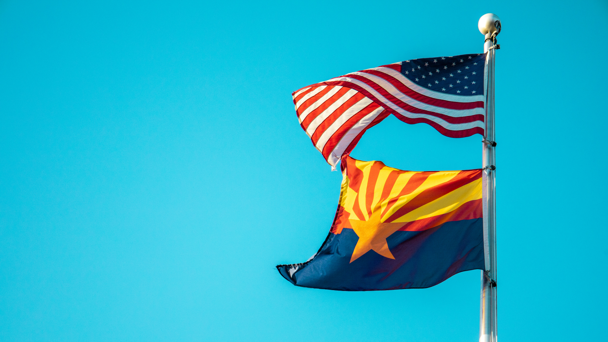 the american and arizona flags
