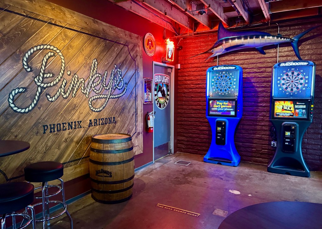The dart games at Pinky's.
