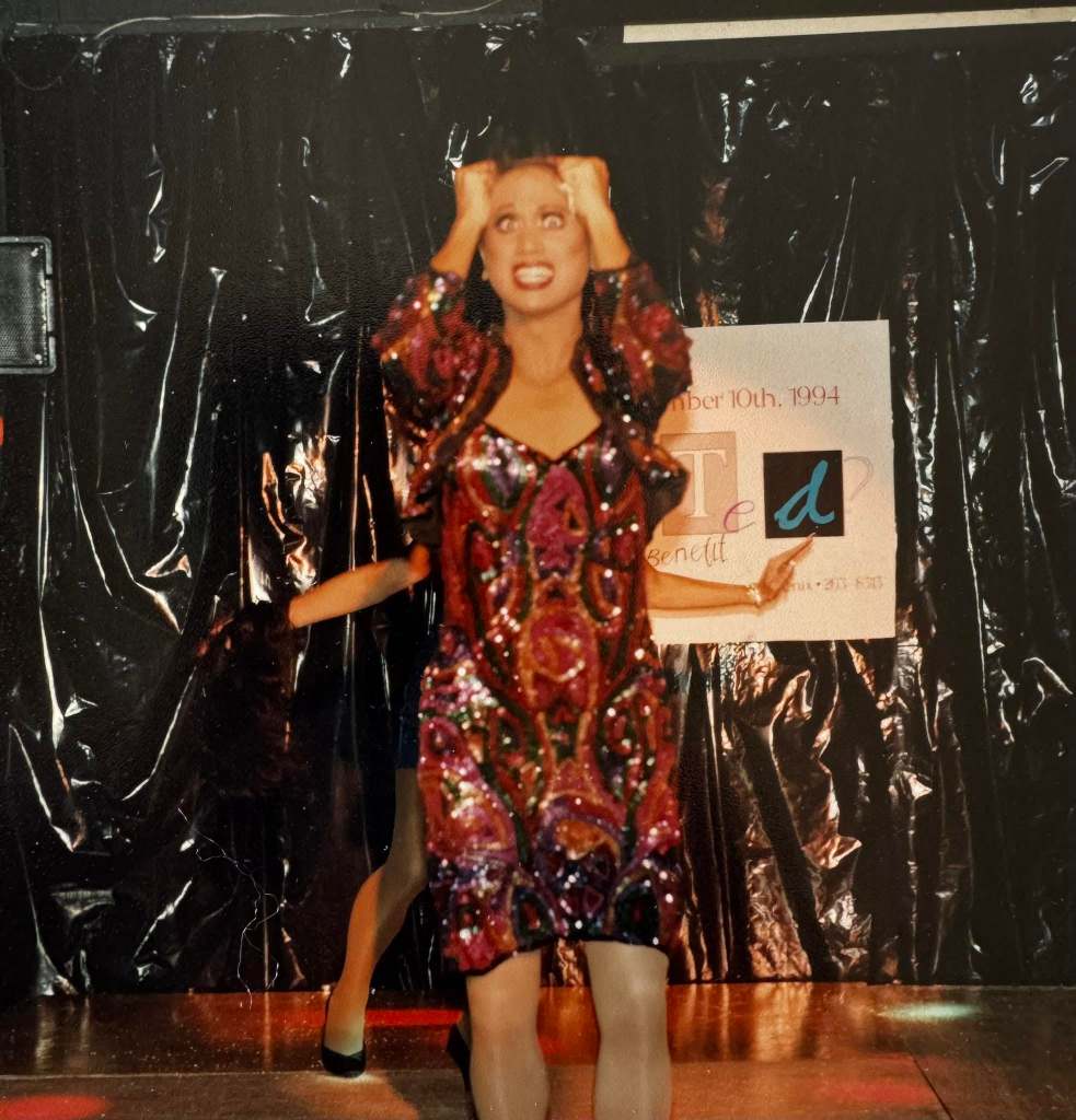 Drag performer Devina Ross appears onstage during a 1994 event at Foster’s in Phoenix.
