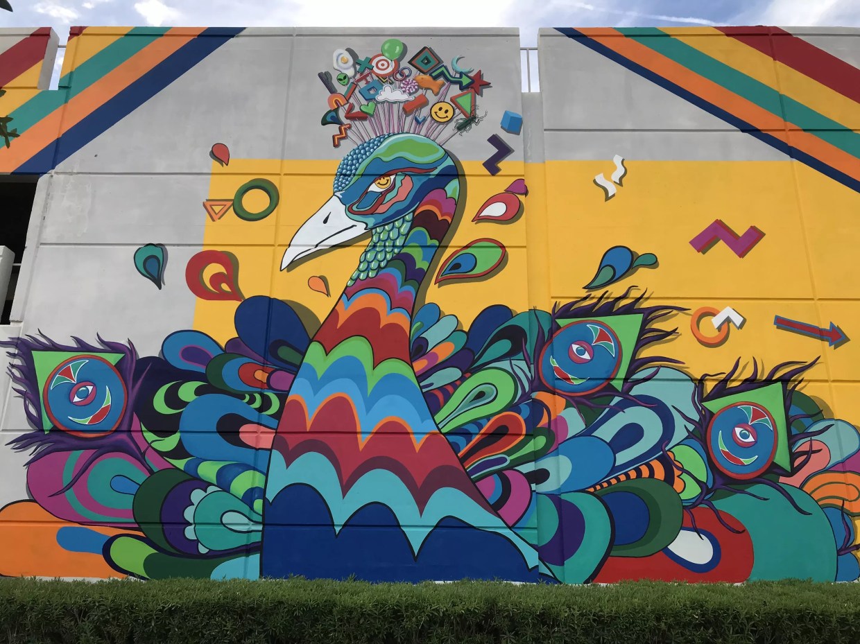 Giant Peacock Mural Going Up in Roosevelt Row —  You Can Help Paint It