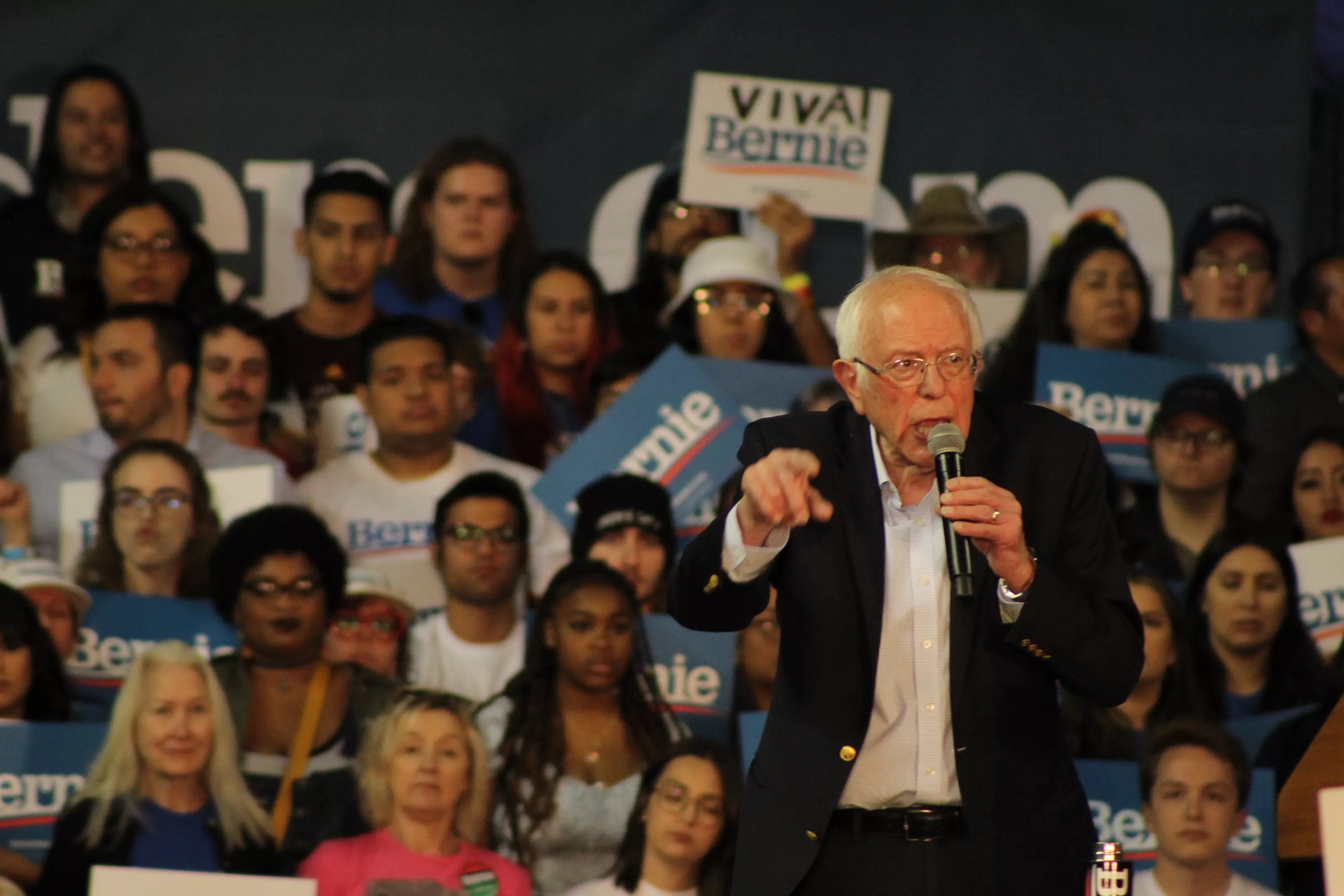 bernie sanders at a rally
