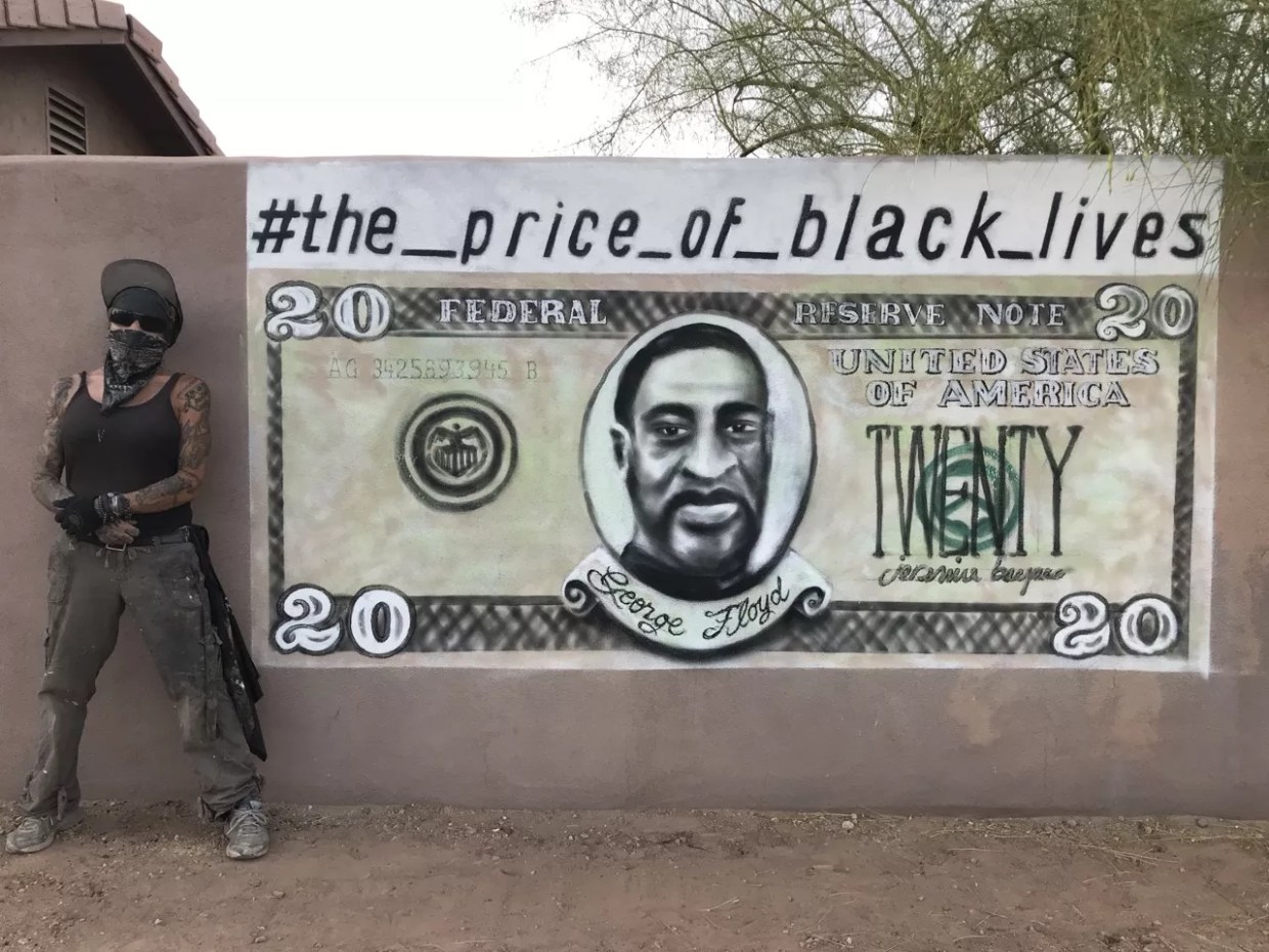 After Outcry on Coronado Message Board, an Artist Paints Over Her George Floyd Mural