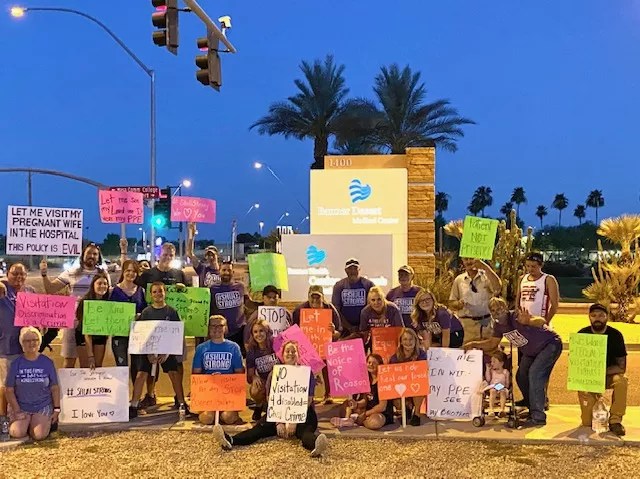 Mesa Family of Stroke Victim Stages Protest to Blast Hospital Visitation Policy