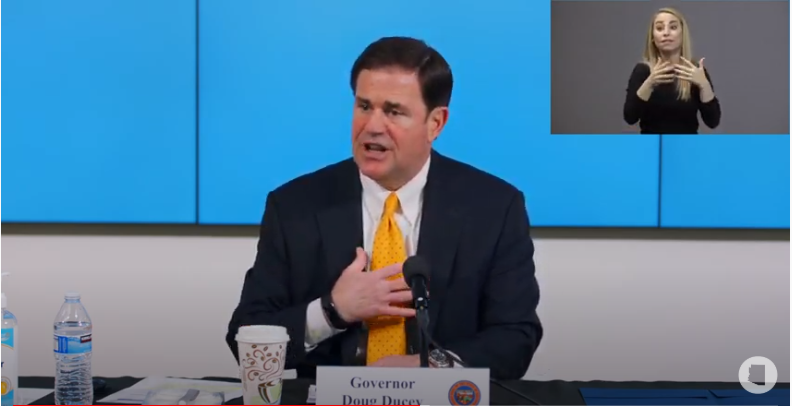 Ducey Emphasizes Personal Responsibility, Dodges Trump Rally Questions