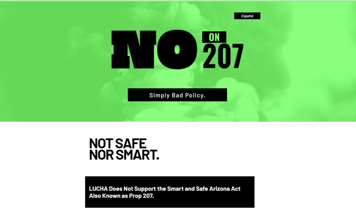 Progressive LUCHA Blasts Marijuana Legalization Measure; Prop 207 Blasts Back