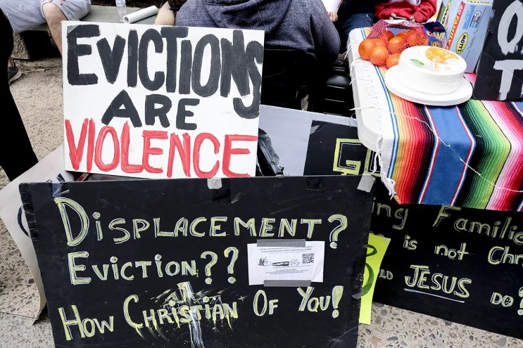 signs against evictions