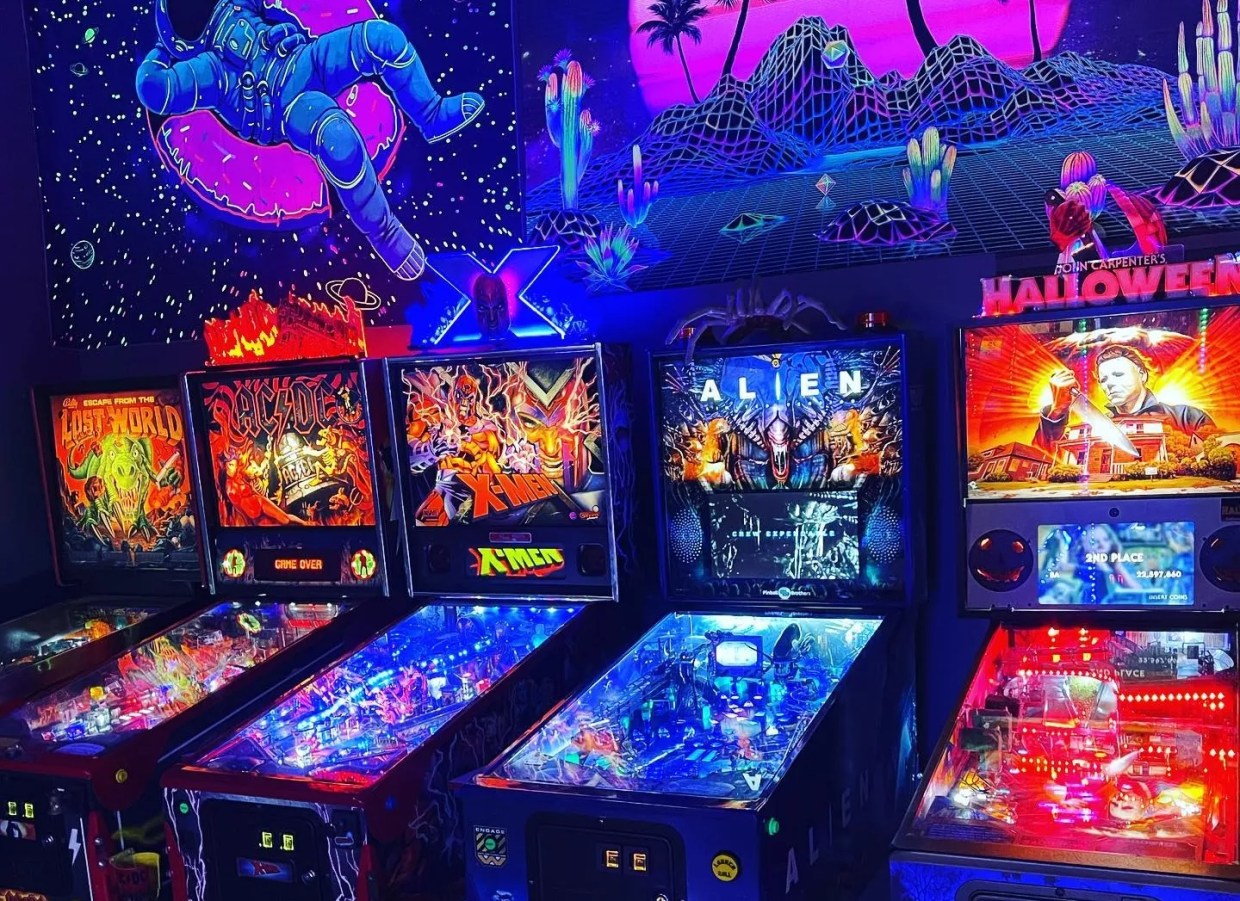 Pinball games inside Taproom-120 in Gilbert.