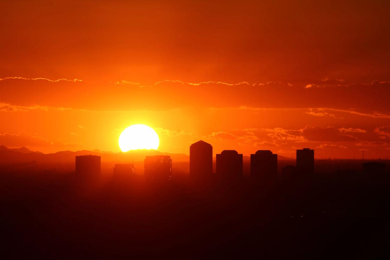 a setting sun