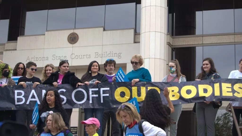 Reproductive rights advocates at Arizona Supreme Court