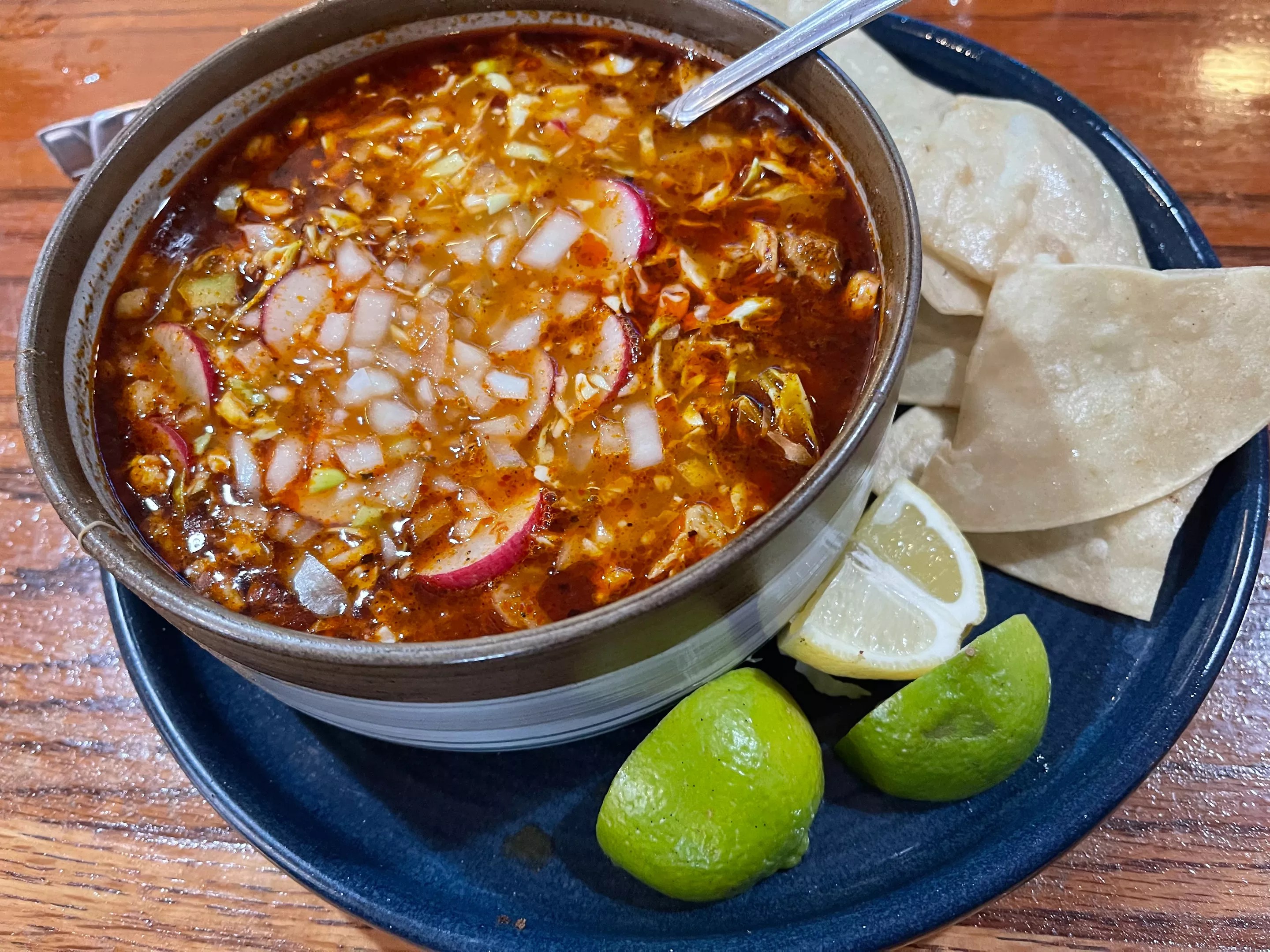 Pozole bowl at Alebrijes Cafe & Grill.