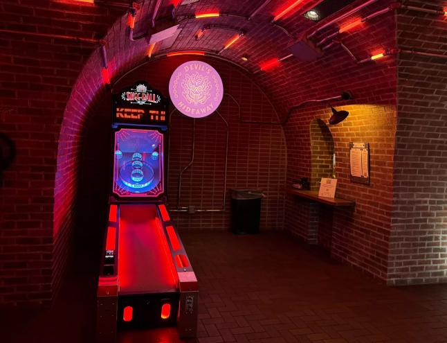 Skee-Ball game at Devil's Hideaway.
