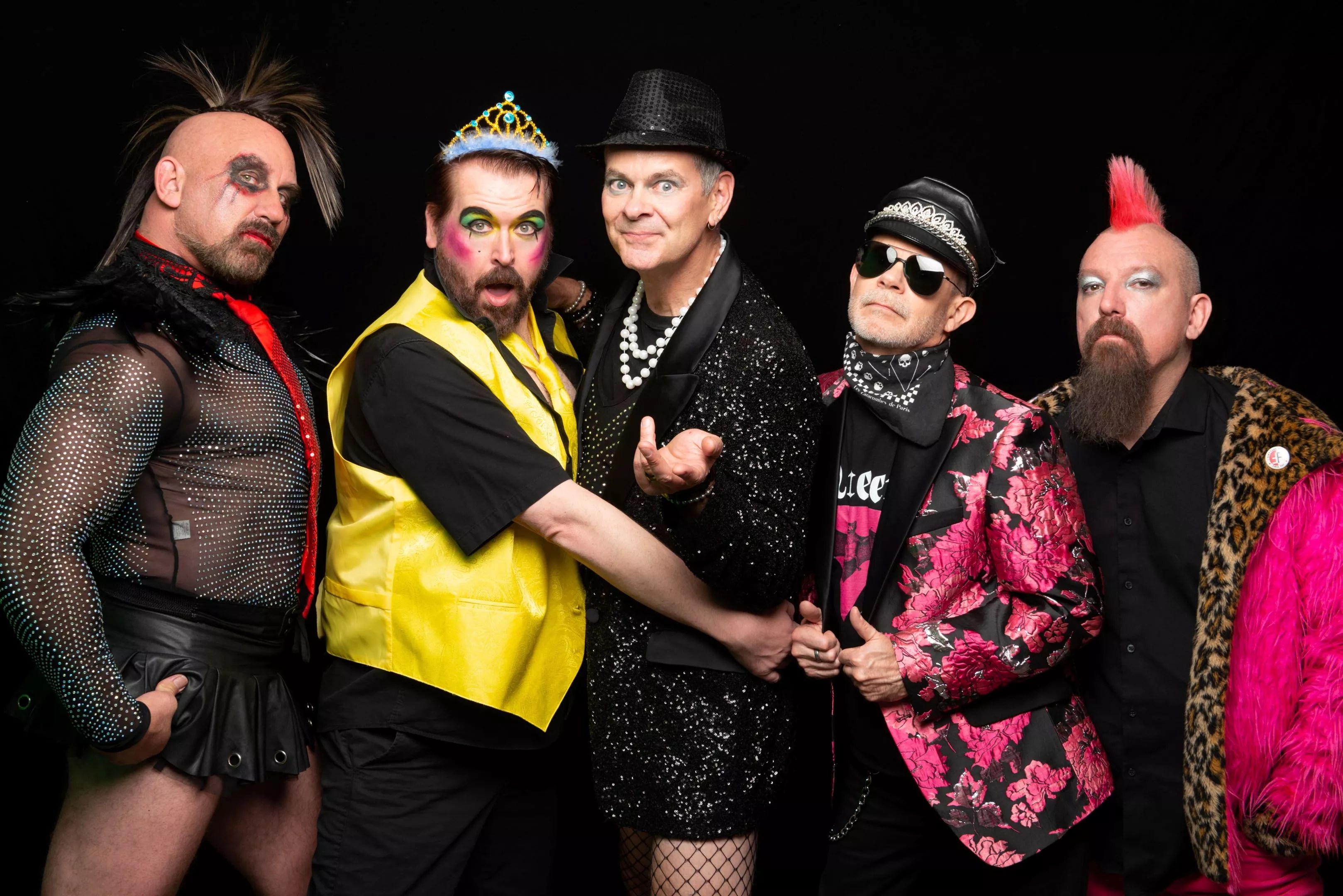 Five men in costumes.