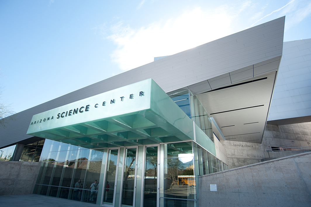 The exterior of Arizona Science Center in Phoenix, Arizona.