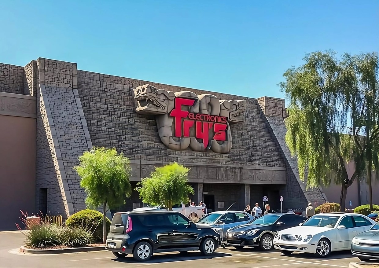 A modern retail store built to look like an Aztec temple.
