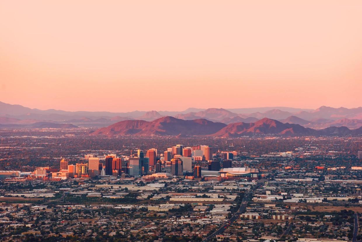 downtown phoenix at dusk