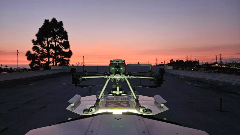 a drone on top of a building