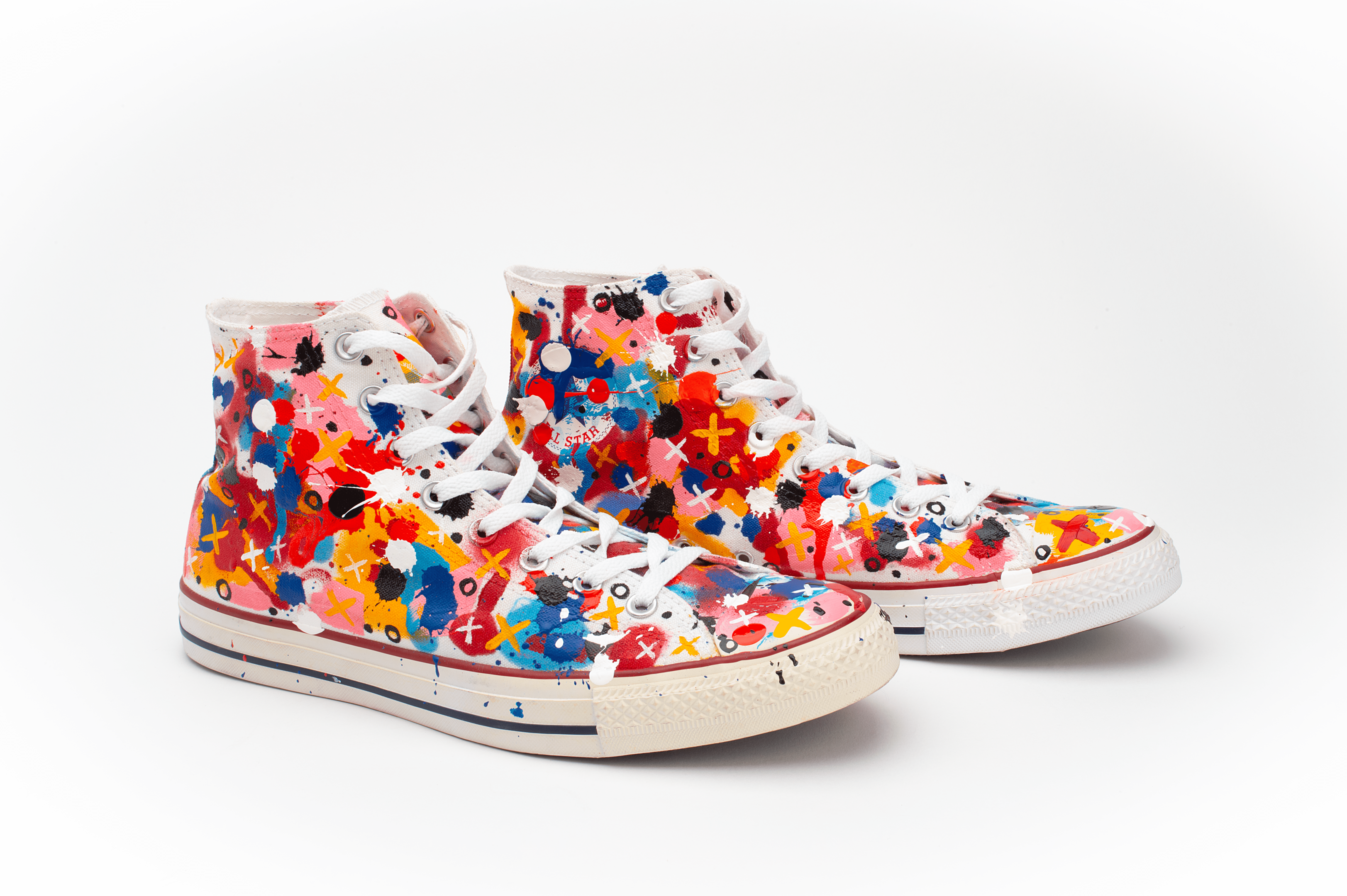 A decorated pair of sneakers.