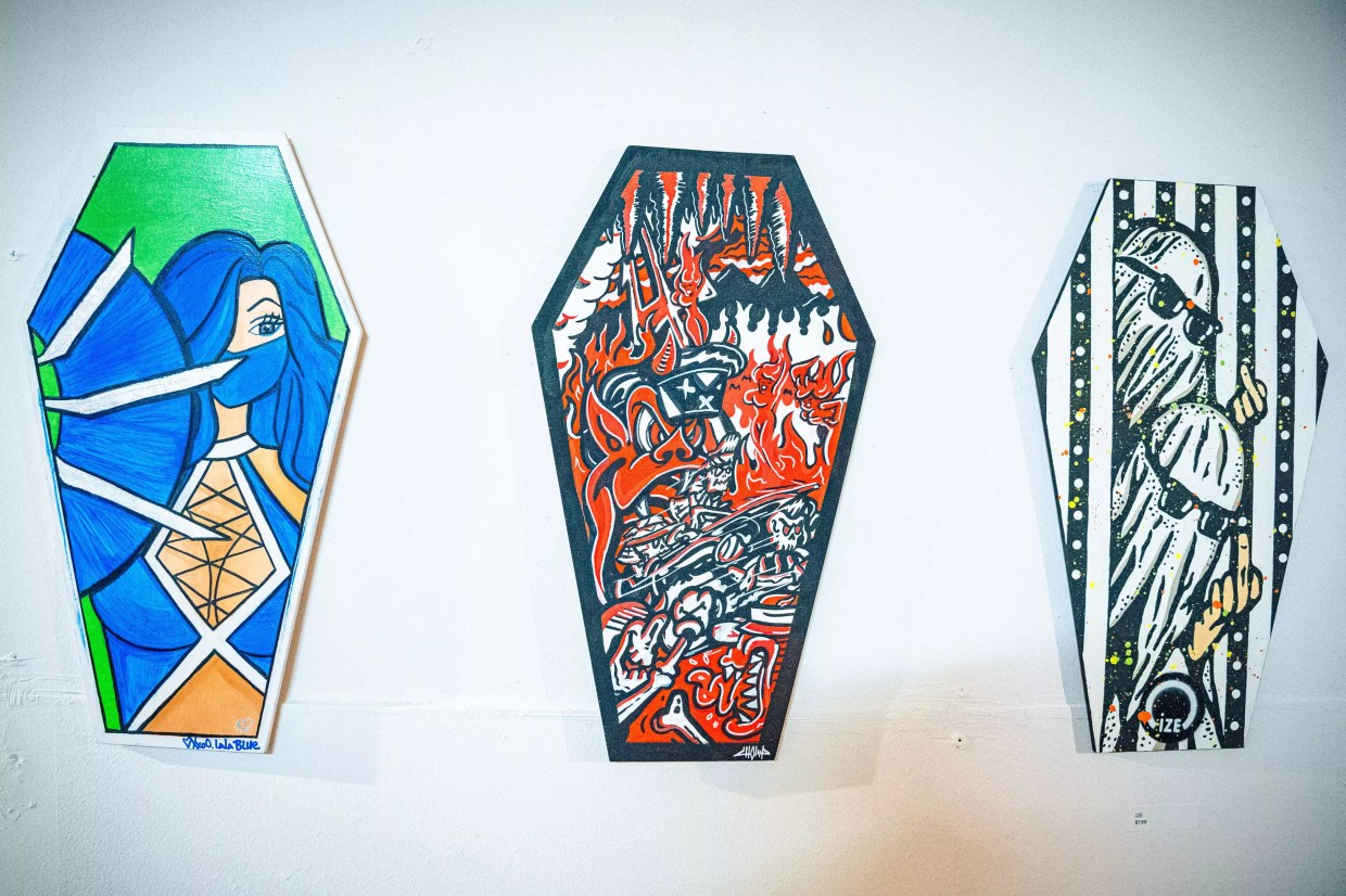 Coffin art show at Grand Arthaus in Phoenix was a ghoulish treat