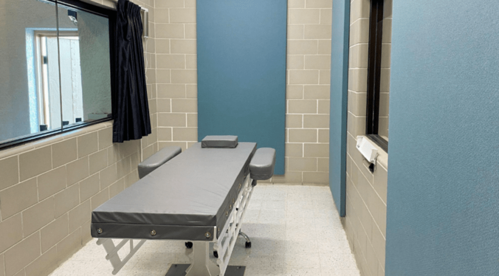 an execution chamber at a prison