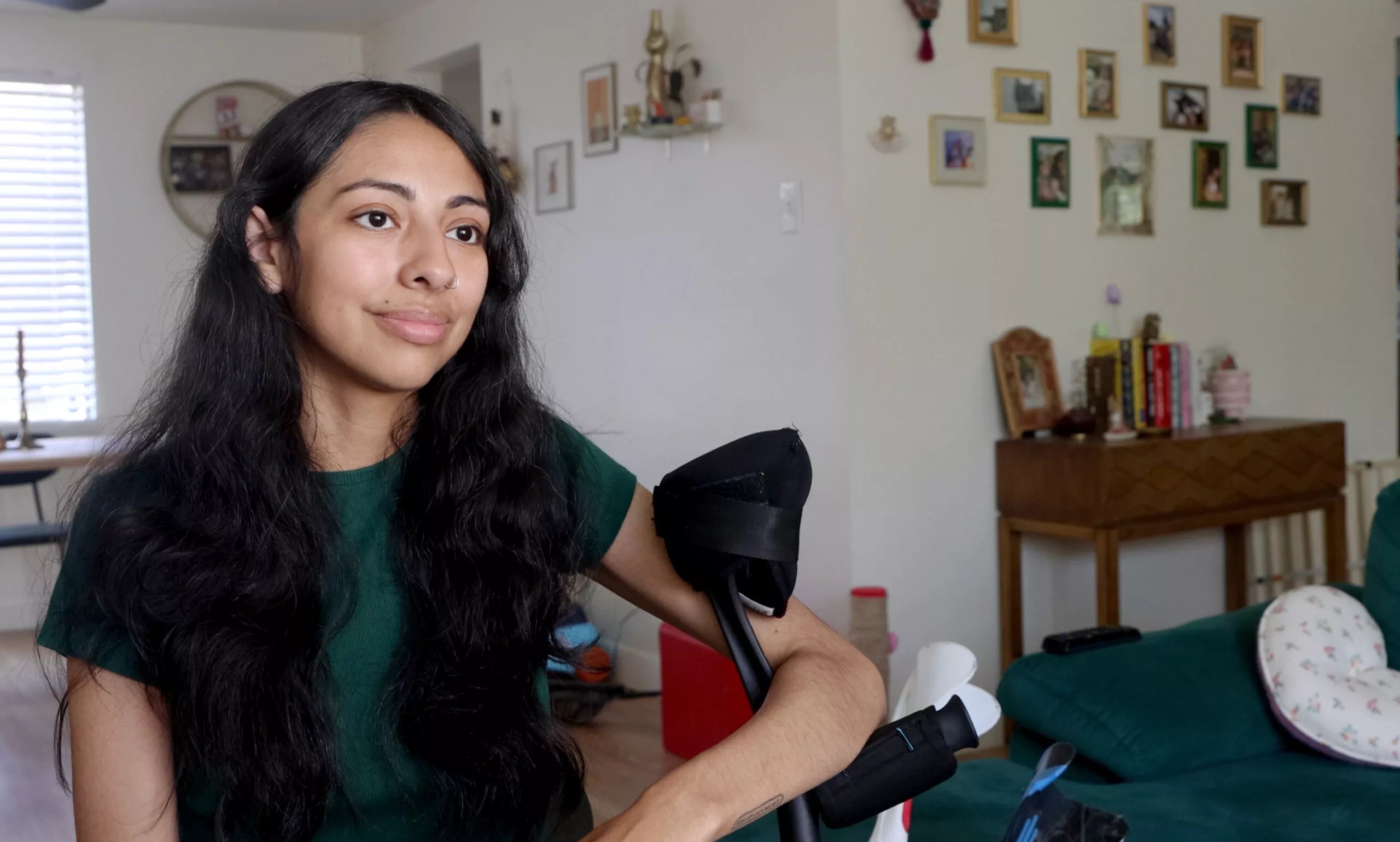 A young woman in her home