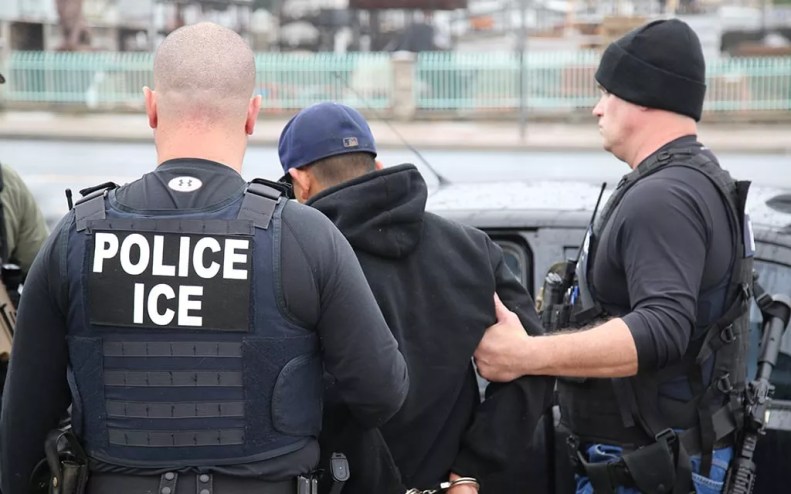 ICE agents arrest someone